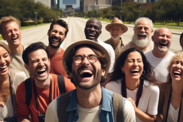 a group of people posing for a photo